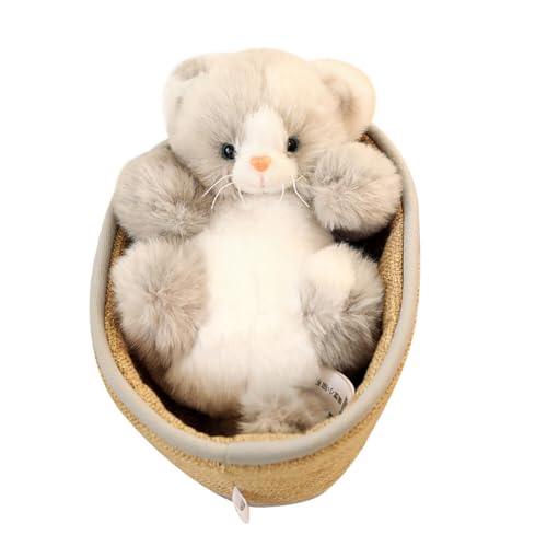 LICHENGTAI Gato de peluche Kawaii Plushie de peluche gatito de peluche lindo gato juguete de peluche dulce suave peluches almohada regalos para bebés niños amigos cumpleaños Navidad