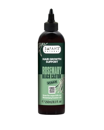 Safah’s Natural - Natural Rosemary Black Castor Oil for Hair Growth - Hair Growth Oil with Rosemary & Castor for Strong, Healthy Hair, for All Hair Types 250ml