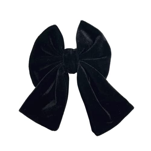 Laço De Veludo Presilha Bico De Pato Fashion Luxo Karine (Preto)