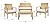 SAFAVIEH Outdoor Collection Bassey Natural/White Cushion 4-Piece Conversation Patio Set PAT7507D