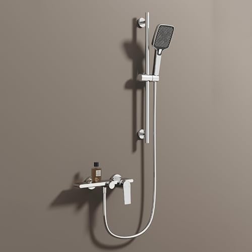 Colonne de douche rigide et cascade de bain chromée avec inverseur intégré efficace