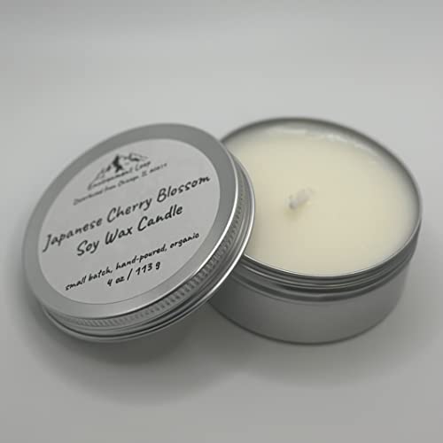 Environment Loop Hand-Poured Single Wick Soy Wax Candle (Japanese Cherry Blossom, 4 Oz Tin) #TOP1