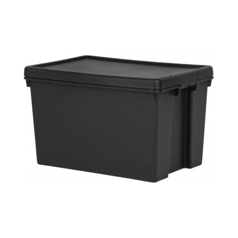 JMS 62L Black Recycling Storage Box with Lid Cover