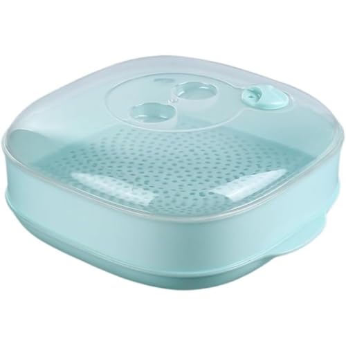 otoye 電子レンジ蒸し器 二重角蒸し器 ライトグリーン 蒸しパン用 お弁当箱対応 簡単調理器具 キッチン用 仕事 学校 自宅適用 (単層スクエア蒸し器,ライトグリーン)