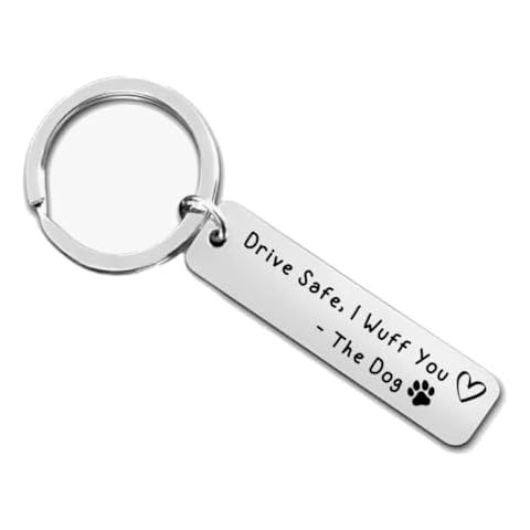 Vinylcation Drive Safe Keychain for Women or Men – Dogs Best Friend Keychain – Cute Keychain for Pet Lovers – Metal Keychain and Keyring Holder for Vehicle, House, Work Keys, and Charms Cover