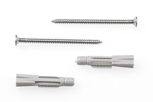 HUBER Aufputz Klingeltaster 2 fach aus Metall - Türklingelknopf mit Namensschild - Haustürklinge Aufputz I Taster aus Messing verchromt - Klingel Haustür 2 fach