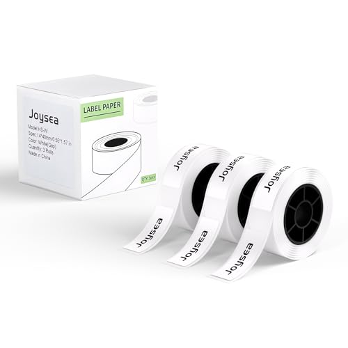 Joysea Thermal Label Maker Tape, for Home Office Organization,Multipurpose Self-Adhesive Labeling Tape, Fits Label Makers Without RFID, 14x40mm, 160 Labels/Roll, 3 Roll