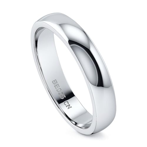 BERRICLE Sterling Silver Wedding Rings Stackable Band Ring for Women Men Unisex