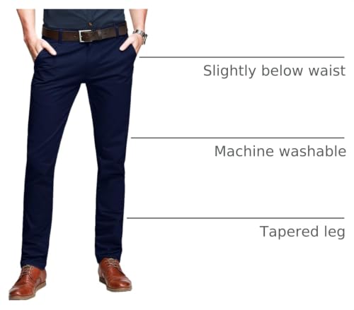 Image of Match Mens Regular-Fit Casual Flat Front Chino Pants
