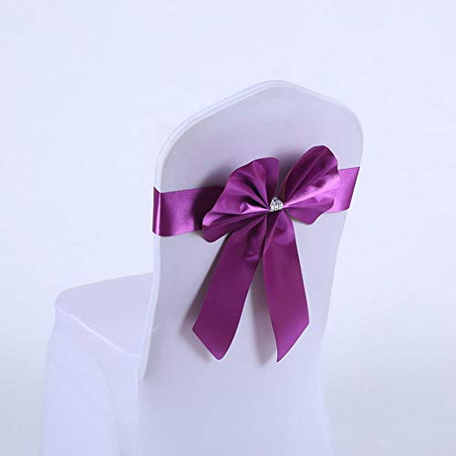 Lazos para sillas de piel sintética decorativos color morado pack de 30 JK 4