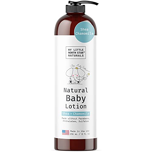 Image of Baby Lotion - Calming With Chamomile Vitamin E Organic Shea - Baby Daily Moisture for Delicate Sensitive Skin Hypoallergenic - Natural Made in USA - Sulfates Free, 8oz