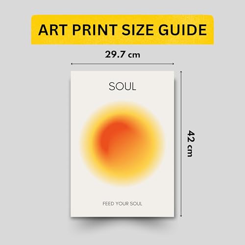 Image of Yellow Town MIND BODY SOUL Art Prints Pack of 3 Premium A3 Posters with Wall Friendly Adhesive for Bedroom, Living Room, Office and Study Desk Wall, Hostel and Dorm Decor 300 GSM Mind Body Soul