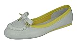 Rutschfest PUMA Rudolf Dassler Feder Damen Leder Ballett Pumps/Schuhe-White-35.5