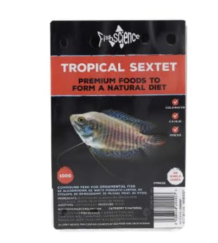 Frozen Fish Food Mix, Tropical & Coldwater, Bloodworm, Mysis, Brine Shrimp, Daphnia, Tubifex, Tropical Sextet (5, Tropical Sextet)