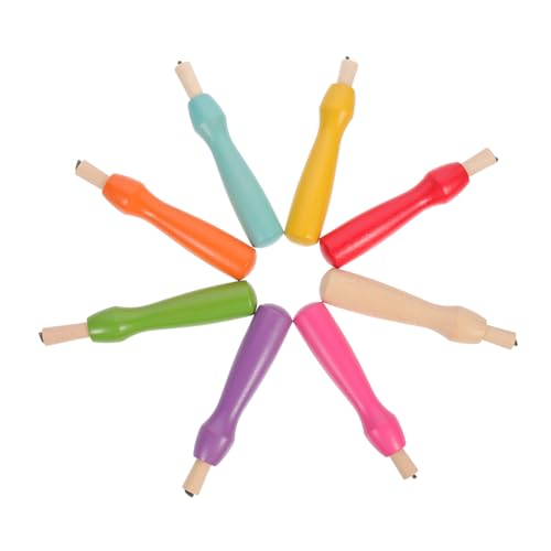 SEWOART DIY Felting Craft Tools 8 Pcs Wooden Stamp Punch Needles Embroidery Supplies Needle Felting Tools