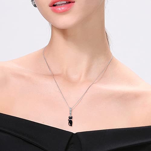 Mzc Jewelry Pet Black Cat Charm For Pandora Bracelets Rose Gold Bow Animal Dangle Bead For Women Girls Mom Sister Best Friends Birthday #TOP2