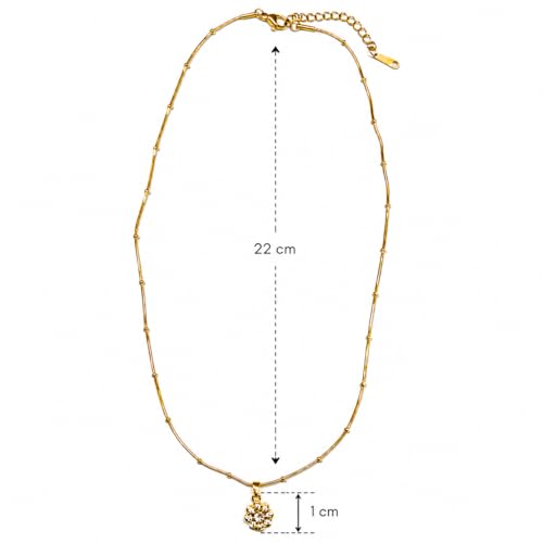 Image of RIDHVEE Anti-Tarnish Gold Plated Pendant Necklace for Women & Girls | Skin Friendly Lightweight Fashion Jewellery | Elegant Minimalist Chain Necklace & Gifting