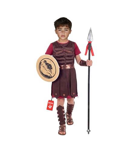 Fun Shack Disfraz Gladiador y Soldado Romano Niño, Traje Espartano, Disfraces para Carnaval y Halloween, M