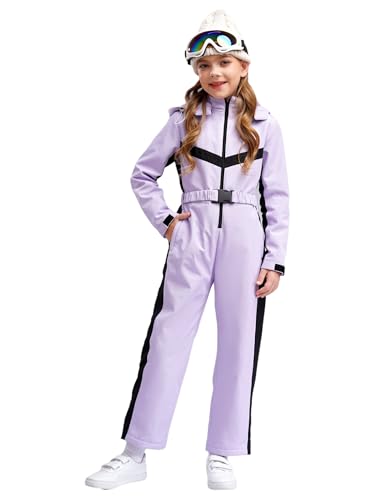Kaerm Kids Girls Snowsuits Waterproof Ski Suits Jumpsuits Winter Outdoor Skiing Snowboarding Snowsuits with Belt2