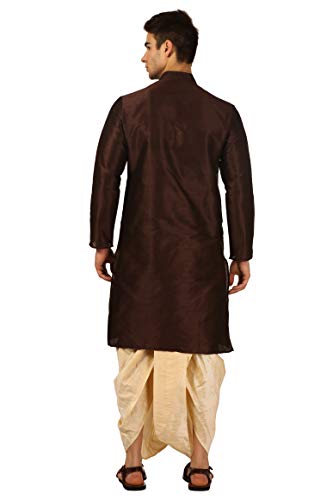 Image of Royal Kurta Men's Cotton Silk Dhoti Kurta (White)