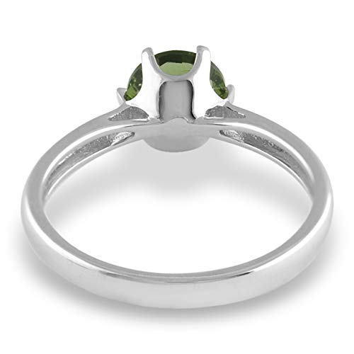 Starborn Sterling Silver Classic Style Faceted Moldavite Ring4