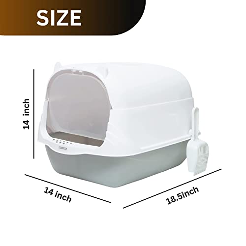 Foodie-Puppies-Cat-Litter-Box-with-Scooper-Large-Dome-Cat-Tray-47-x-355-x-355-cm-Training-Cat-Litter-Box-for-Cats-Kittens-and-Puppies-PottyPoo-Training-Box-for-Small-Animals