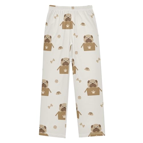 Puppy in Box Boys Pants Boys Athletic Pants Long Pant for Boywith Pockets Wide-Leg Size 6-14Y