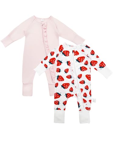 Image of Bow Dream Baby Girl Romper Jumpsuit Bamboo Rayon Baby Clothes Boys & 2 Way Zipper Outfit Baby Clothes for Girls