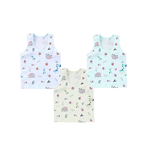 Image of KIKE Newborn Baby Printed Sleeveless Regular Fit Vest for Kids Pack of 3