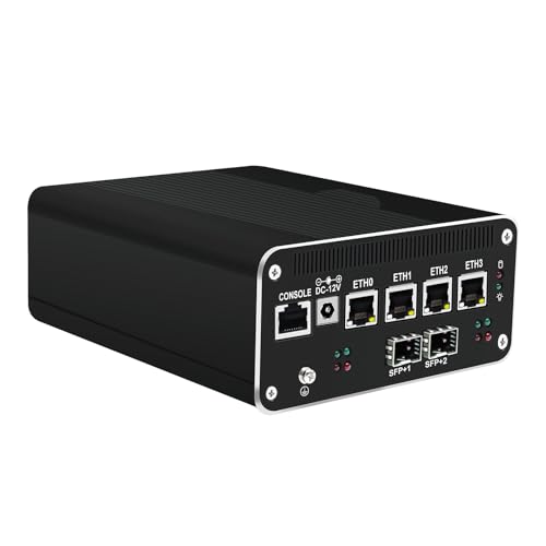 Micro Firewall Appliance 2X 10GbE SFP+ 82599 and 4X i226-v 2.5GbE LAN Ports, Mini PC Pentium Gold 8505 5-core, up to 4.4GHz, for Server Network Security/Home Soft Router/NAS Computer (8G/128G)