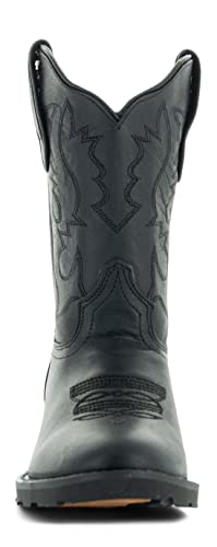 Soto Boots Kid's Round Toe Boots, Geniune Leather Kid's Cowboy Boots, Toddler Western Boots, K4004 (,) 7