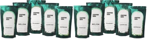 Image of Cafe Coffee Day Filter Coffee Home Brew Pack | 5 Filter Coffee variants of Coffee Day - Starter Pack | Peaberry | Unwind | Relish | Refresh | Comfort - 75gm each (Pack of 2)