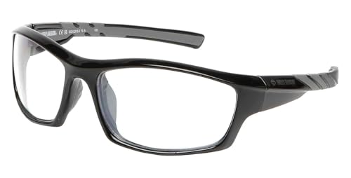 Harley-Davidson Men's Racer Clear Lens Sport Wrap Sunglasses, Black Frame