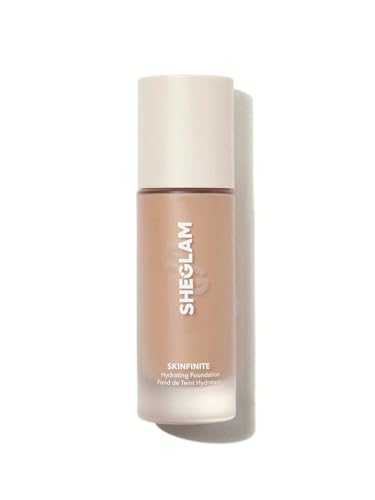 SHEGLAM Skinfinite Hydrating Foundation Flawless Dewy Foundation Hydrating Coverage Invisible Pore Concealer Pore-less Non-Greasy Lightweight Natural-Wheat