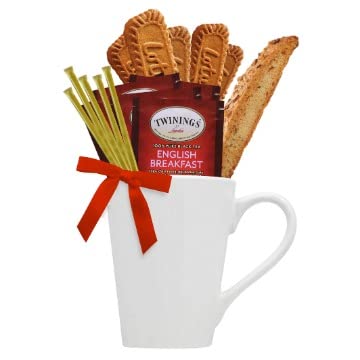 Tea Gift Sets Featuring Mug, Biscotti, Tea, and Honey for
