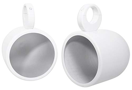 Rockville Pair 8�h White Aluminum Wakeboard Tower Speaker Pod Enclosures (MAC90W )