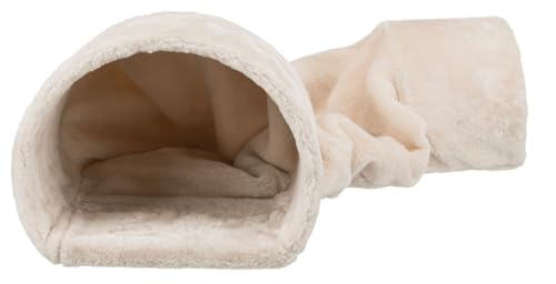 Trixie Tunnel Douillet pour Lapins/Petits Rongeurs Peluche Beige 27 × 21 × 80 cm
