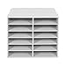 12 Slots Mail Sorters for Office, PVC Literature Organizer with Removable Shelves, Desktop Mail Center Paper Storage Cabinet for Files Magazines Documents, 8.9 * 2.3in Each Slot(12 Slots - White)