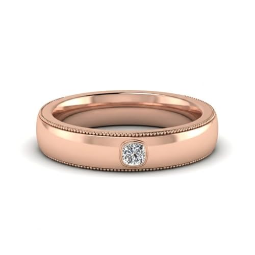 Bague de fiançailles solitaire homme plaqué or rose forme coussin