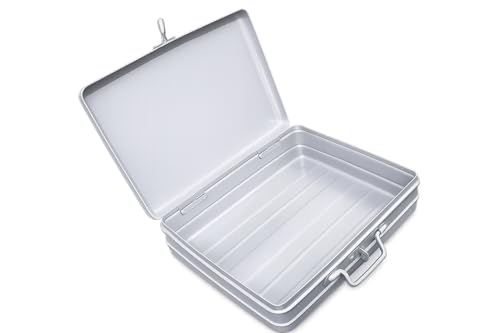 Image of JAYCO Aluminum First Aid Box /Trunk (Empty) - 14 inch Large Size, 35 cm x 27 cm x 10 cm, Silver