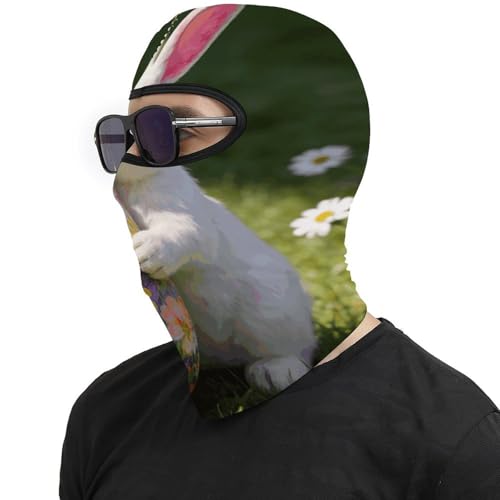 Balaclava Floral Bunny para Hombres y Mujeres, Máscara de Esquí Antiviento Cálida, Gargantilla de Cubierta Total para el Cuello, Mascarilla Facial Completa para Motocicleta, Bufanda para Invierno al Aire Libre miniatura 4