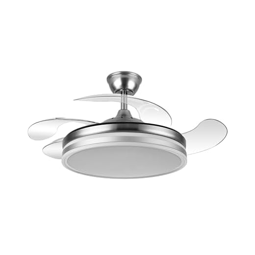 TODOLAMPARA - Ventilador de techo con luz LED 72W motor DC modelo BAYOMO Blanco, 3 tonalidades, aspas retráctiles, 6 velocidades, control remoto, memoria, temporizador, silencioso y bajo consumo