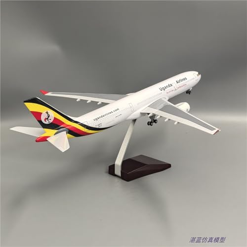 Modelo de avión Uganda Airlines 330 réplica coleccionista con luces LED 5