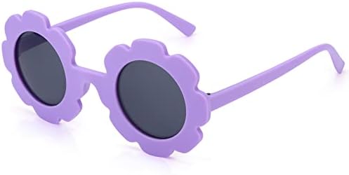 Greoer Round Flower Kids Sunglasses Fashion Baby Sunglasses Lovely Outdoor Beach Protection Sunflower Shaped Sunglasses Boys Girls Flower Frame Sunglasses for Baby Teen Boys Girls