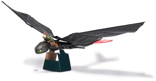 Dreamworks Dragons, How to Train Your Dragon, véritable Toothless Volant radiocommandé avec Ailes Qui Battent et Queue réglable, Jouets Dragon pour Enfants à partir de 4 Ans