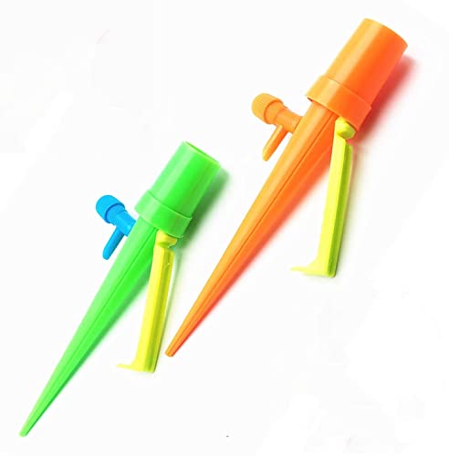 16PCS Self Watering Spikes Automatic Plant Waterer Adjustable Irrigation Drippers with Slow Release Control Valve Switch Perfect Water Spikes for Indoor Plants Flower Beds Vegetable Gardens Lawn