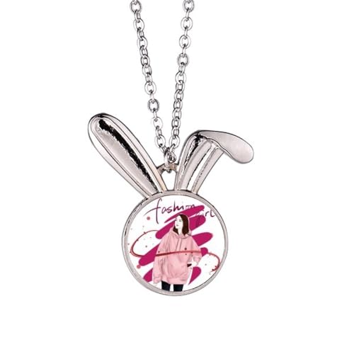 Collier pendentif lapin en art illustration pour femme et fille