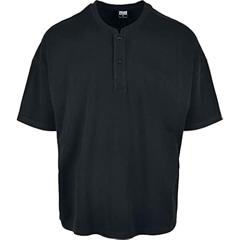 Camiseta Urban Classics Oversized Henley Negra Cover