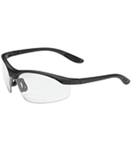 Mag Readers 250-25-0015 Semi-Rimless Safety Readers with Black Frame, Clear Lens and Anti-Scratch Coating - +1.50 Diopter