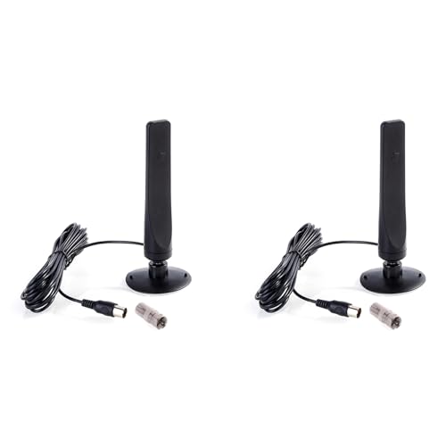 YGBWAOV 2X Antena de TV Digital Interior 1080P 1 Uds Amplificador Receptor de Señal Amplificador Antena de TV HDTV Mini Antena DVB-T2